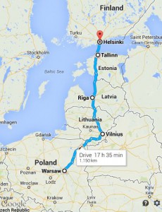 Trajet à vélo dans les pays baltes